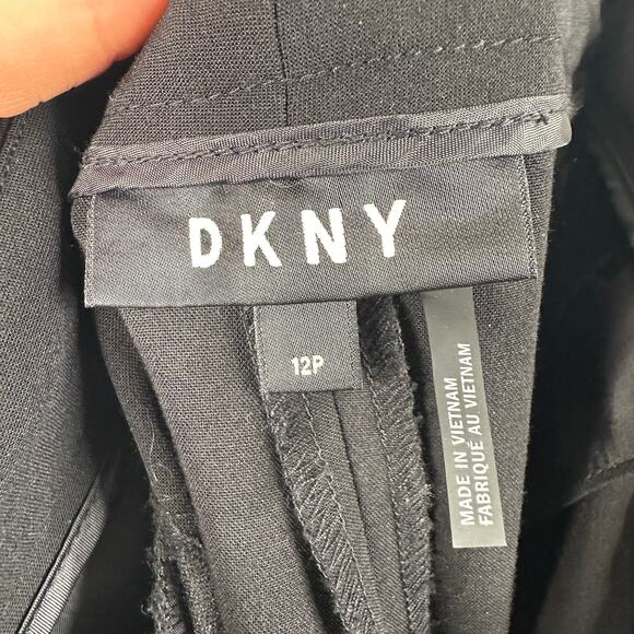 DKNY Black Mid Rise Straight Leg Ankle Pleated Dress Pants - Picture 6 of 7